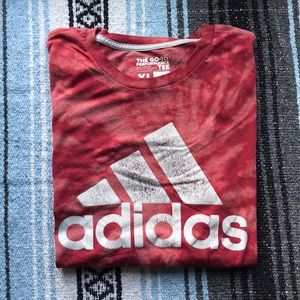 Adidas tee, Size XL, Bleach dyed, Well warn!